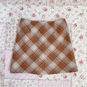 Brown tartan mini skirt